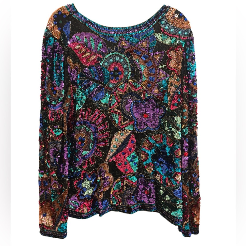 Vintage Multicolor Sequin Blouse